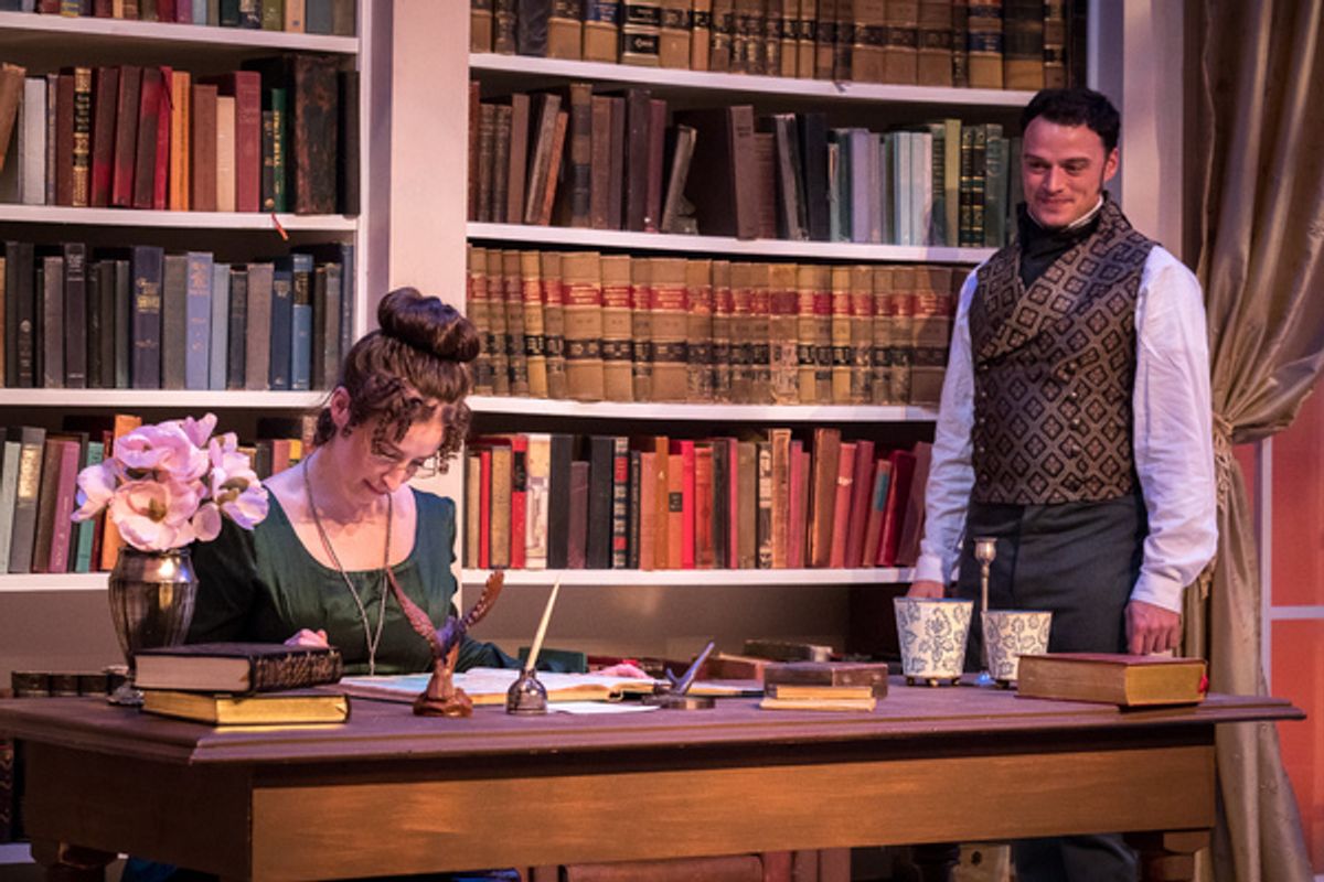 (l) Amelia Fischer (Mary Bennet) and (r) Lee Osorio (Fitzwilliam Darcy)  at 