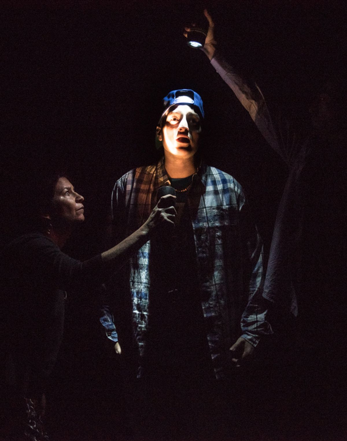 Emily Joy Weiner (left), Manny UreÃ±a (center), Camilo Almonacid (right) at 