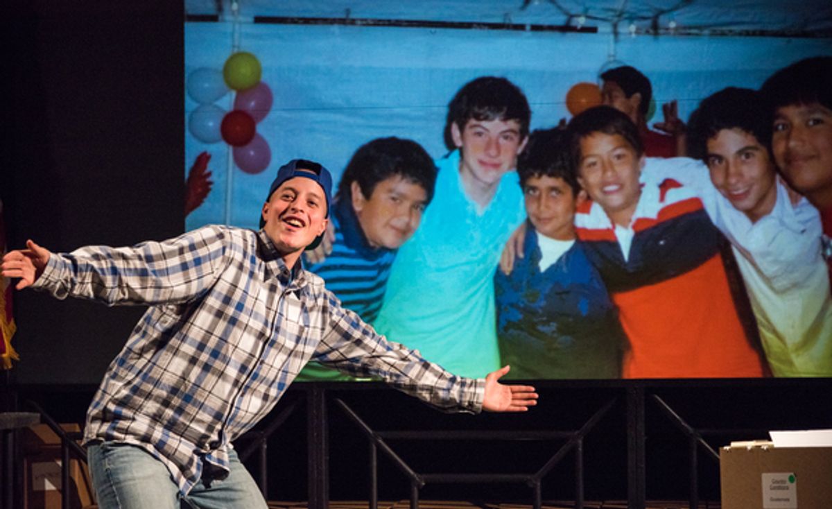 Manny UreÃ±a in front of photo image shot by Donna DeCesare at 