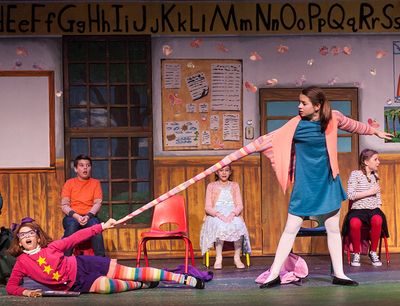 Savannah Fouchi as "Junie B' and Camille Burkey as "Tattletale May" Photo