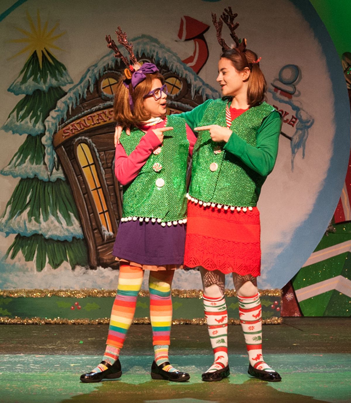 Savannah Fouchi as 'Junie B. Jones' and Camille Burkey as 'Tattletale May' at 