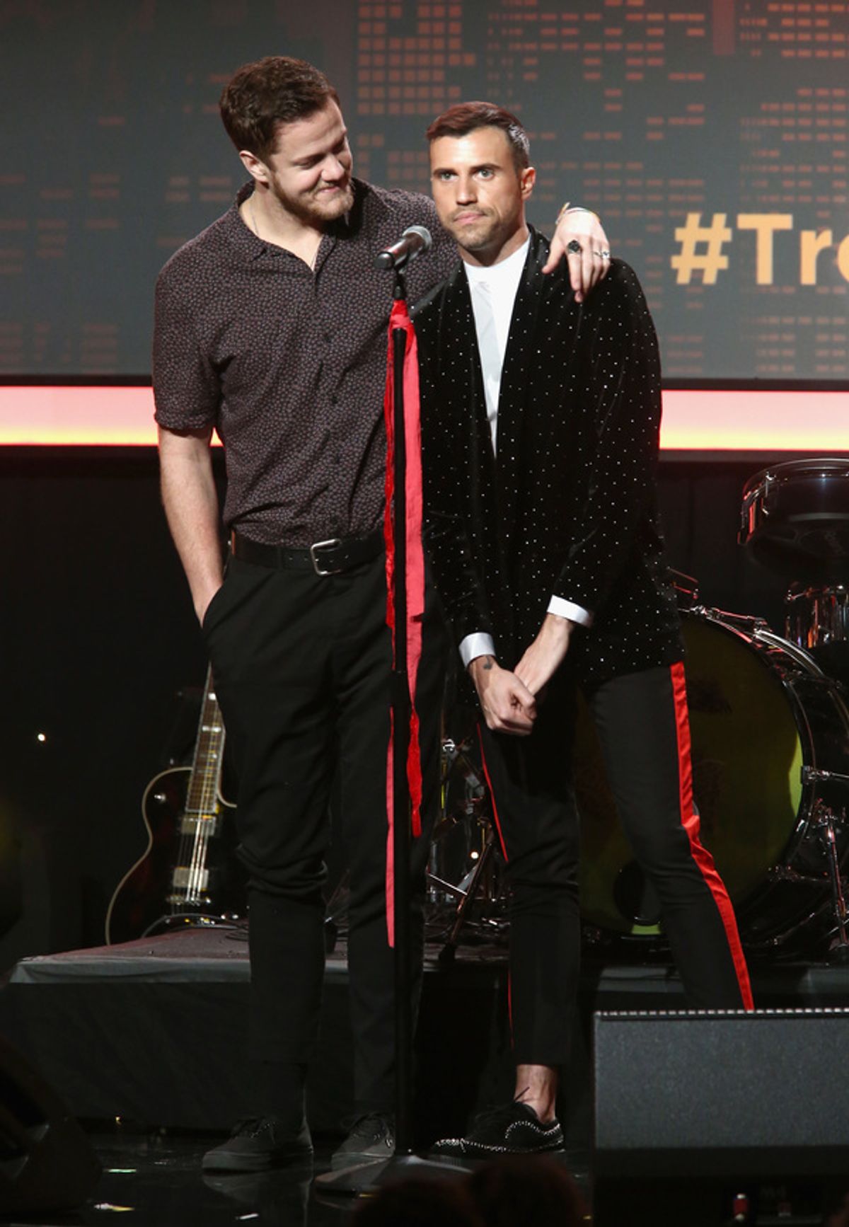 Dan Reynolds of Imagine Dragons and Tyler Glenn of Neon Trees at 