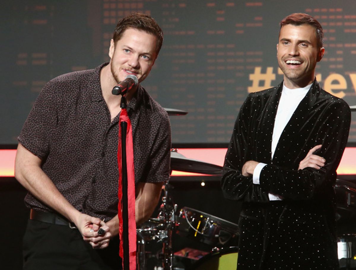 Dan Reynolds of Imagine Dragons and Tyler Glenn of Neon Trees at 