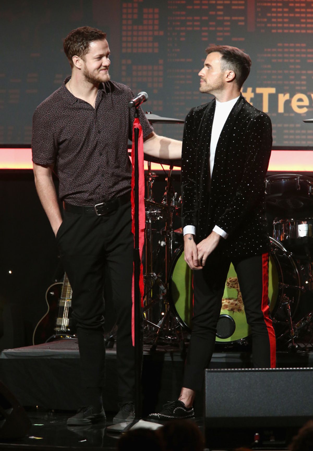Dan Reynolds of Imagine Dragons and Tyler Glenn of Neon Trees at 
