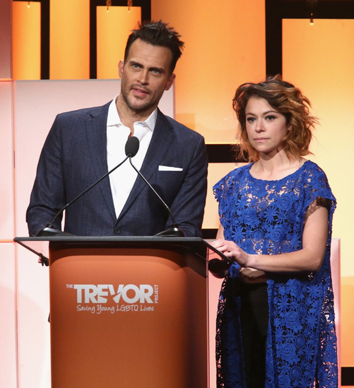 Cheyenne Jackson and Tatiana Maslany at 
