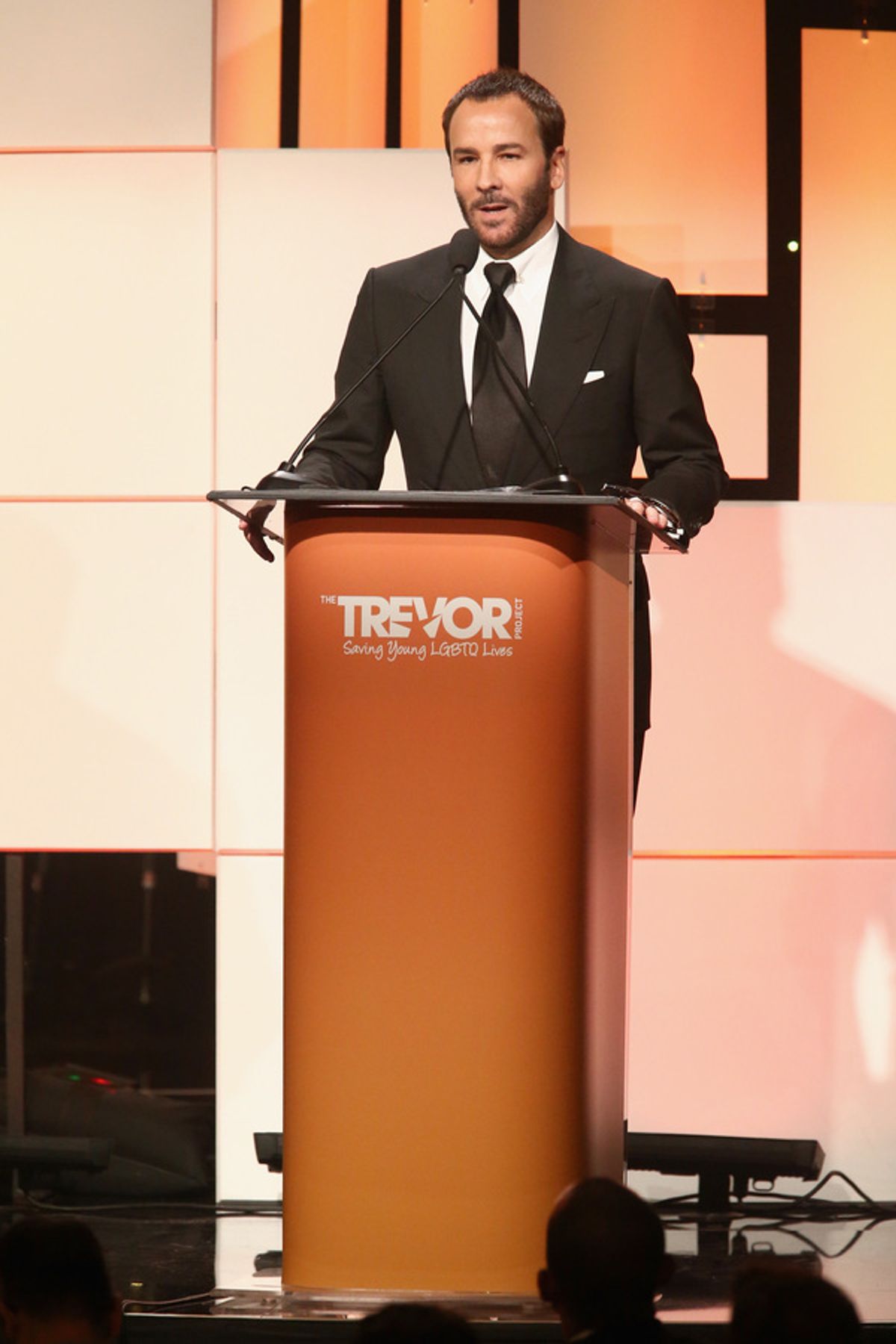Honoree Tom Ford accepts the Hero Award at 