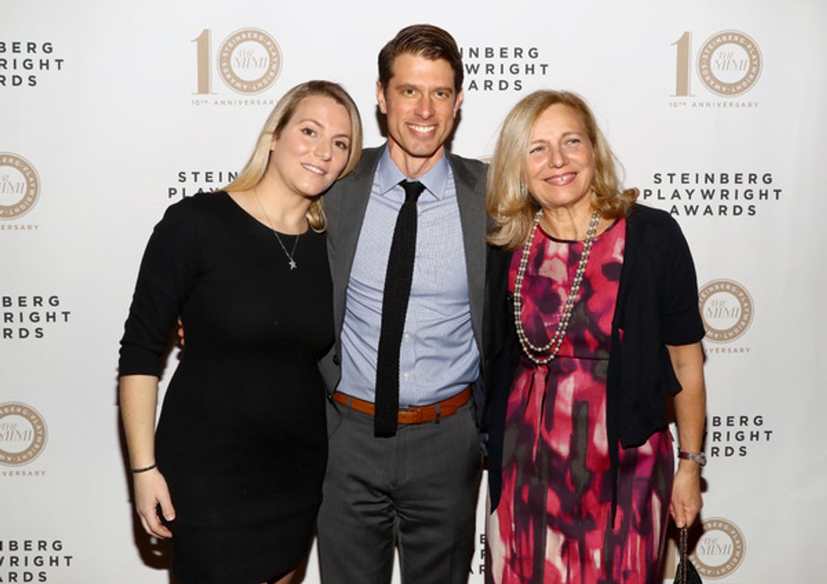 Shirley Steinberg, Justin Steinberg and Bridget Lipsker at Steven Pasquale, Lena Hall and More Celebrate 2017 Steinberg Honorees Ayad Akhtar and Lucas Hnath