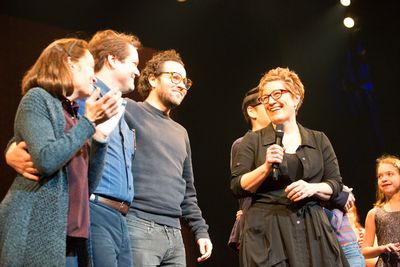 (From L) Susan Moniz, Robert Petkoff, Sam Gold & Lisa Kron Photo
