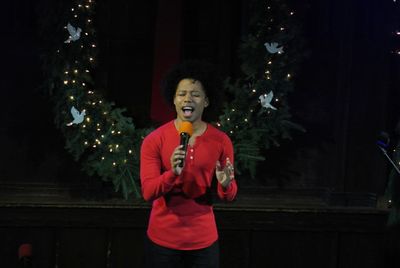 Avionce Hoyles belts out 'Have Yourself a Merry Little Christmas.'
 Photo