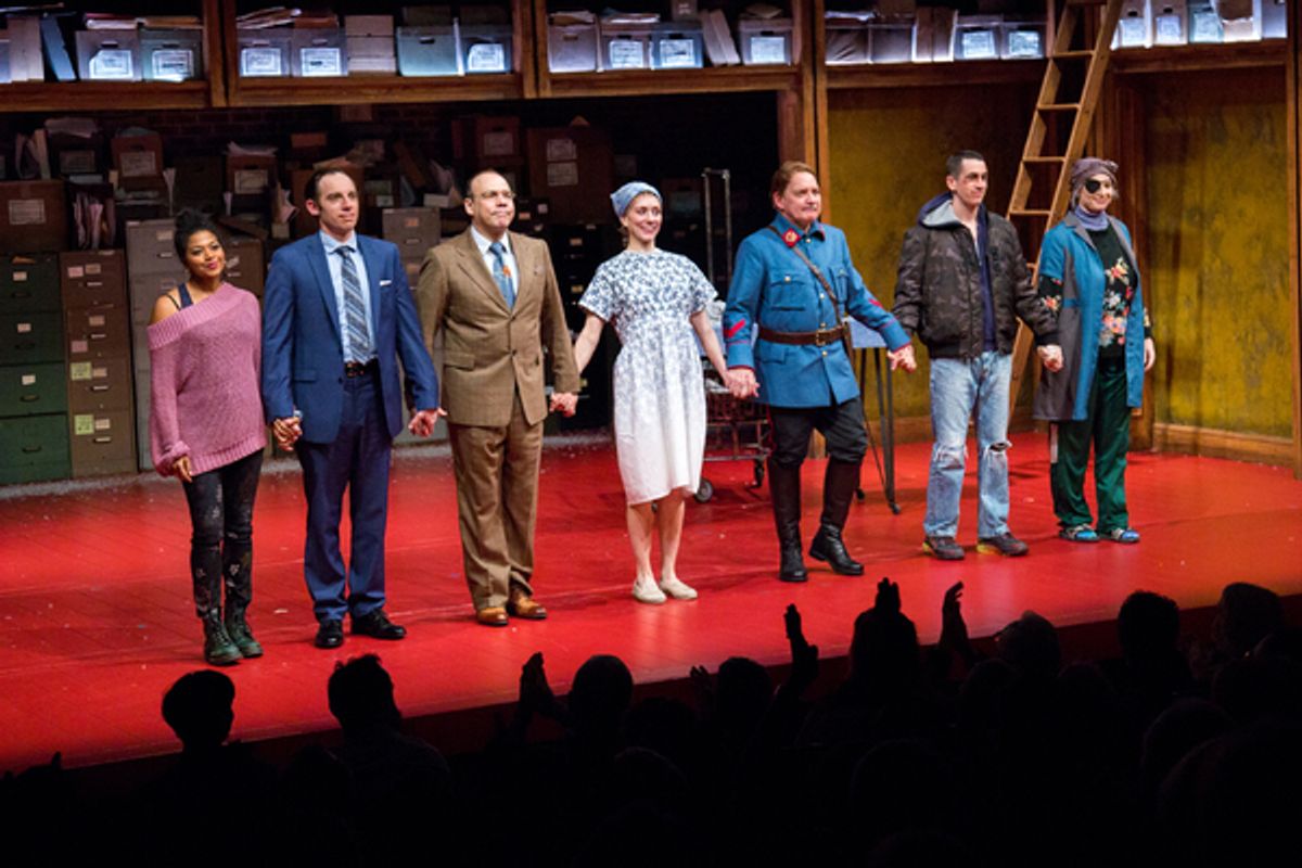 Rebecca Naomi Jones, Max Gordon Moore, Danny Burstein, Tina Benko, Zach Grenier, Stephen Stocking, Nadia Bowers at 