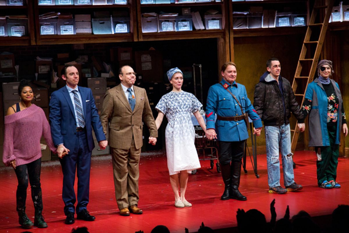 Rebecca Naomi Jones, Max Gordon Moore, Danny Burstein, Tina Benko, Zach Grenier, Stephen Stocking, Nadia Bowers at 