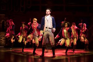 centre Jamael Westman (Alexander Hamilton) with West End cast of Hamilton - Photo cre Photo