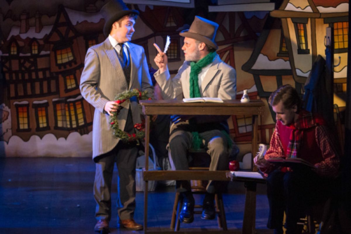 Scrooge (Eric Fletcher) and Nephew Fred (Matthew Petromilli)

Photo by Martin Harris at 