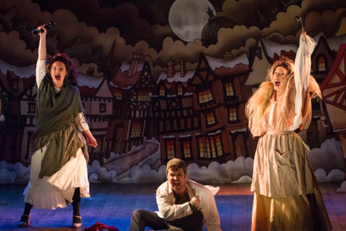 An unsavory crew - the Penny Pinchers played by Emily Madan, Matthew Petromilli and Isabel Kruse

Photo by Martin Harris at 