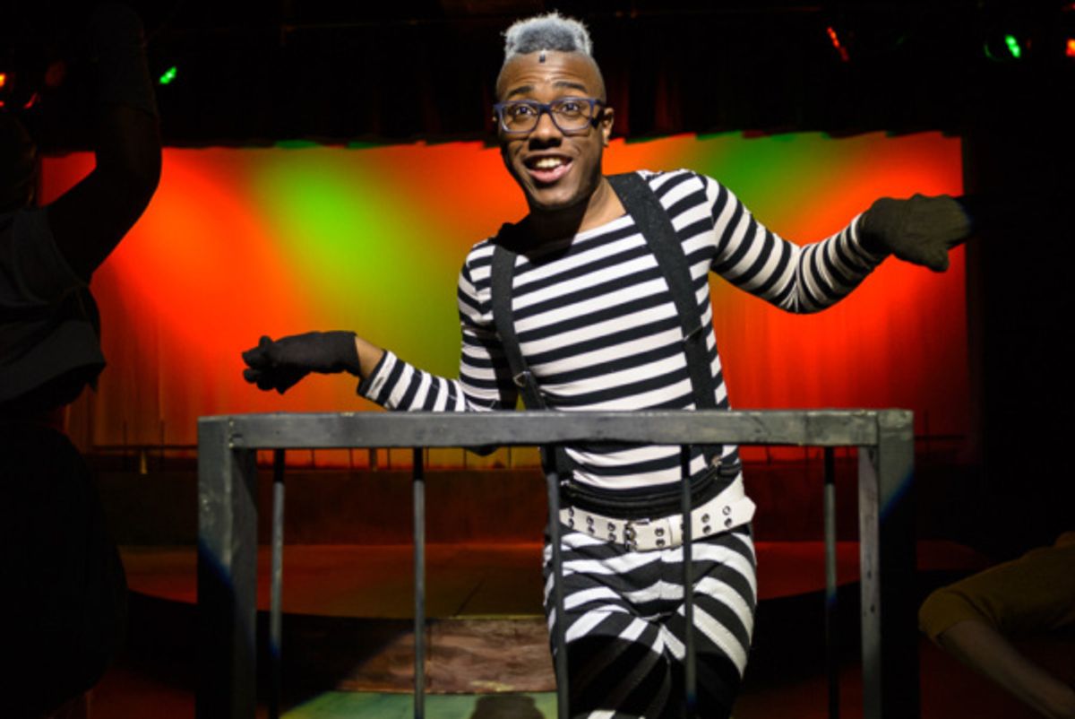 Bryan Thompson as Marty - the zebra who yearns to be free. Photo courtesy of Bruce F Press Photography at 