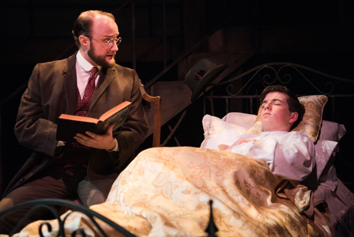 (L to R) Brian Watson as Archibald Craven and Tyler Groshong as Colin Craven
 at 