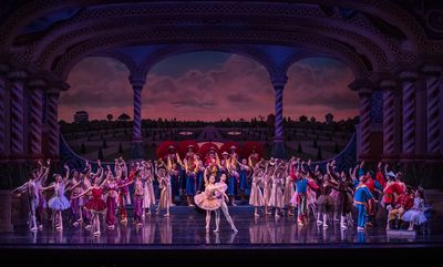 KC Ballet Dancers Tempe Ostergren and Michael Davis with Company Dancers. Photography Photo