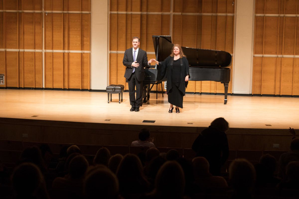 PREformances with Allison Charney concludes with signature song â€"Zueignungâ€ by Strauss sung by Allison and PREformancesâ€™ collaborative pianist Craig Ketter at 