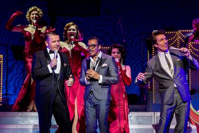 Garrett Phillips (Frank Sinatra), David Hayes (Sammy Davis Jr) and Nigel Casey (Dean  Photo