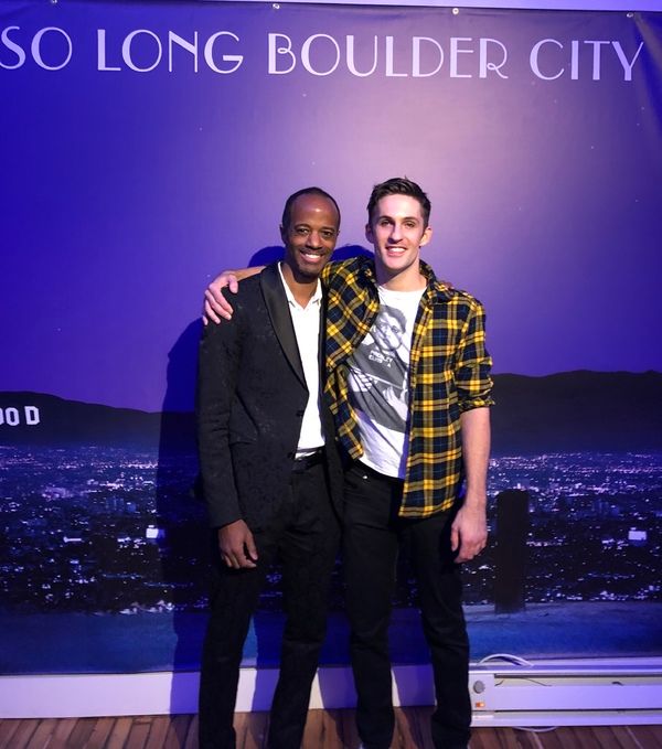 Co-writer and director Jordan Black with co-writer and star Jimmy Fowlie Photo