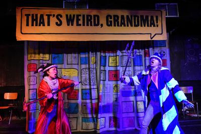 Barrel of Monkeys company members Deanna Myers and Meredith Milliron perform 'The Bat Photo