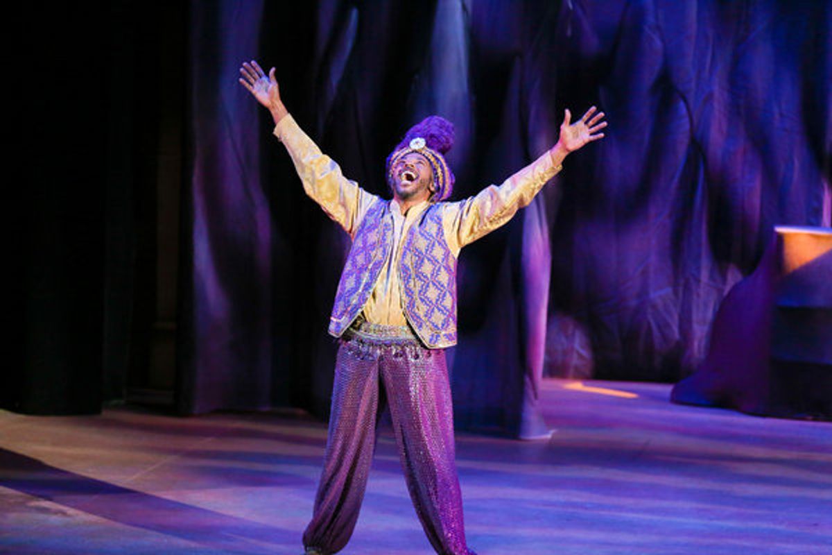 Jay Donnell stars as 'The Genie' in the LAGUNA PLAYHOUSE & LYTHGOE FAMILY PANTO production of 'ALADDIN AND HIS WINTER WISH' - Directed and Choreographed by Spencer Liff and now playing at the Laguna Playhouse in Laguna Beach. at 