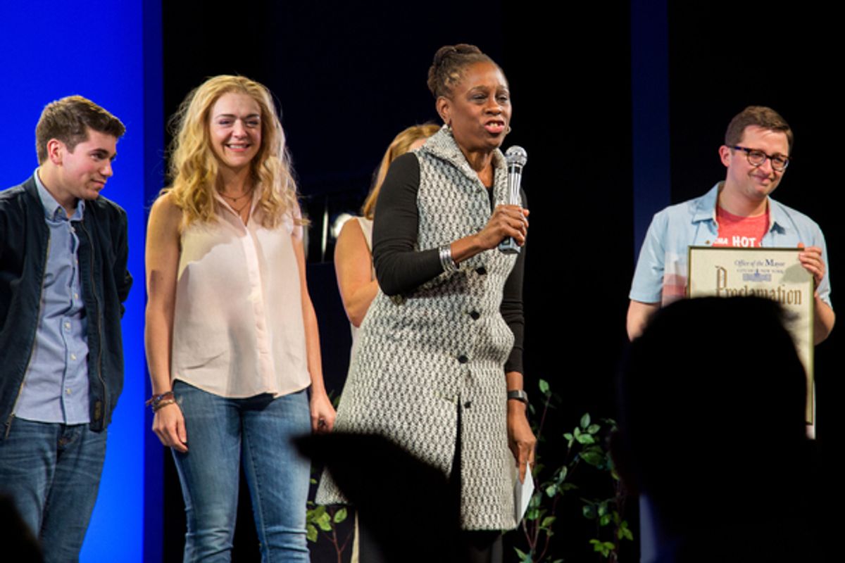 Noah Galvin, Rachel Bay Jones, Chirlane McCray, Will Roland at 