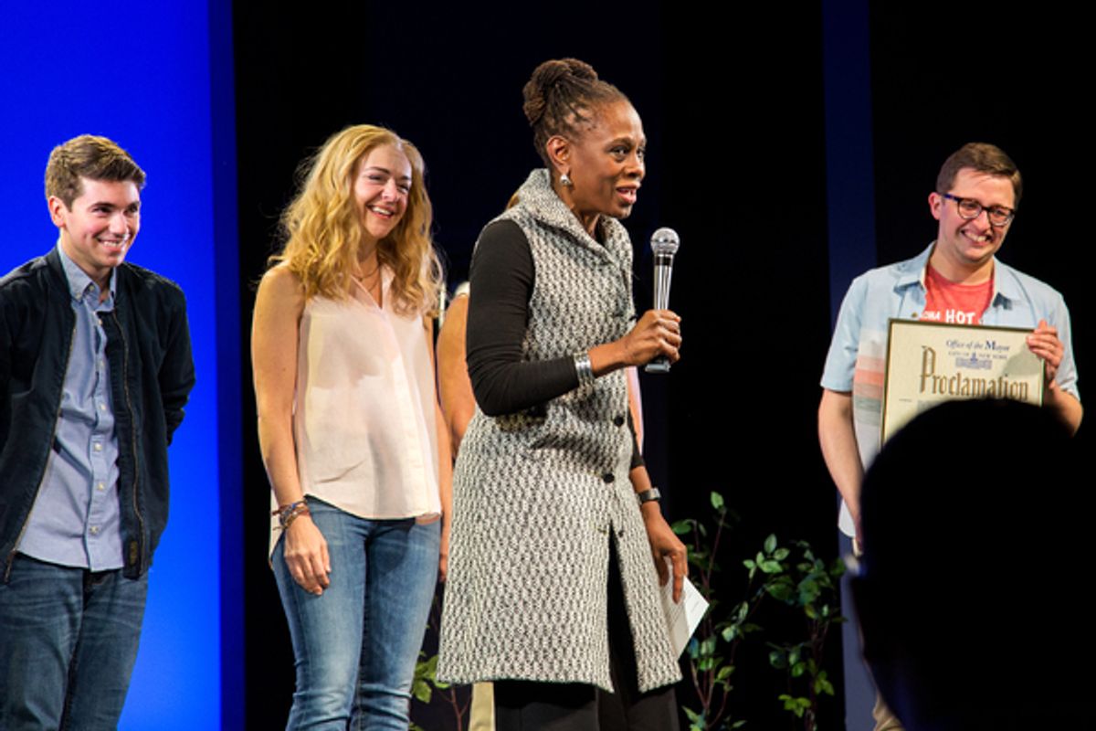 Noah Galvin, Rachel Bay Jones, Chirlane McCray, Will Roland at 