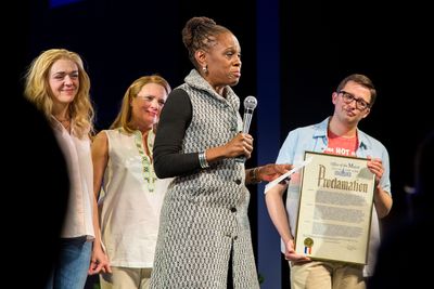 Rachel Bay Jones, Jennifer Laura Thompson, Chirlane McCray, Will Roland Photo