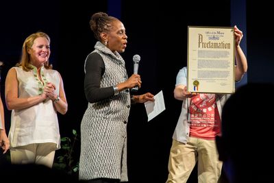 Jennifer Laura Thompson, Chirlane McCray, Will Roland Photo