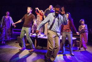 Pamela Lambert, Gunnar Manchester, Rae Mancini, Jason Quinn, Phoenyx Williams, Sarah Leach, Milly Massey in CHURCH by Young Jean Lee, directed by Brien Lang at The Wilbury Theatre Group; photo by Erin X. Smithers. @ BroadwayWorld Pamela Lambert, Gunnar Manchester, Rae Mancini, Jason Quinn, Phoenyx Williams, Sarah Photo