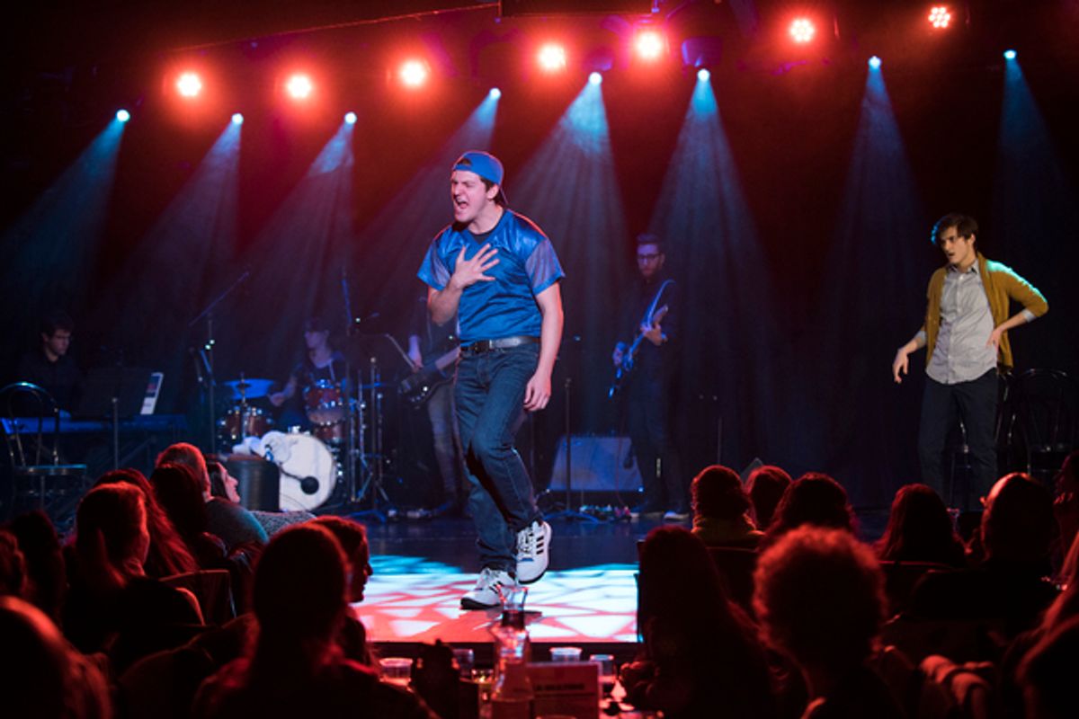 Brian Muller as Greg and Alex Boniello as Blaine at 