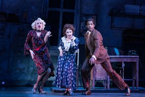 Cat Brindisi as Lily, Michele Ragusa as Miss Hannigan, and Britton Smith as Rooster
 Photo