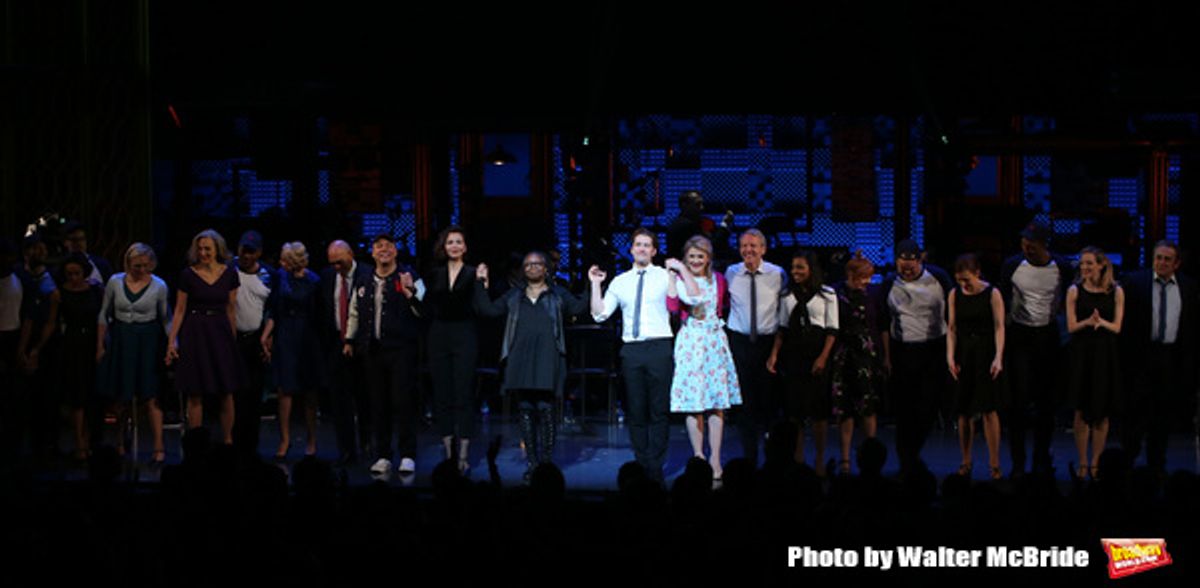 Julie Halston, Reggie Jackson, Danny Burstein, Maggie Gyllenhaal, Whoopi Goldberg, Matthew Morrison, Victoria Clark, Stephen Bogardus, Adrienne Warren, Annie Golden and cast  at 