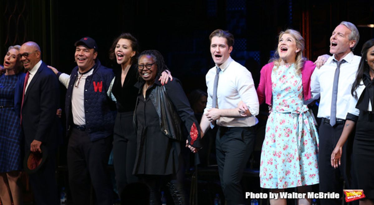 Julie Halston, Reggie Jackson, Danny Burstein, Maggie Gyllenhaal, Whoopi Goldberg, Matthew Morrison, Victoria Clark, Stephen Bogardus, Adrienne Warren, and cast at 