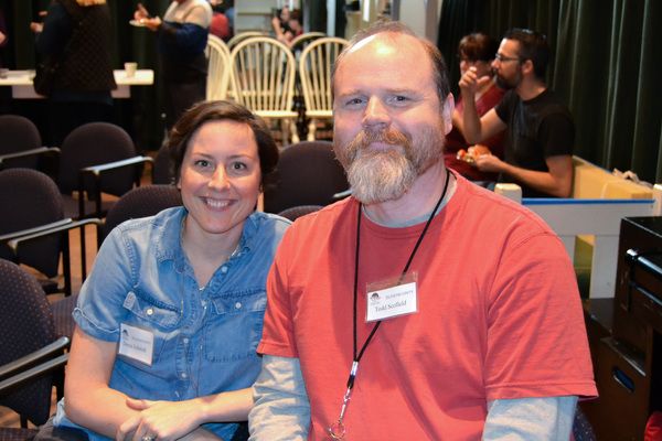 Dorea Schmidt (Sally/Flora) and Todd Scofield (White Chorus Man) Photo