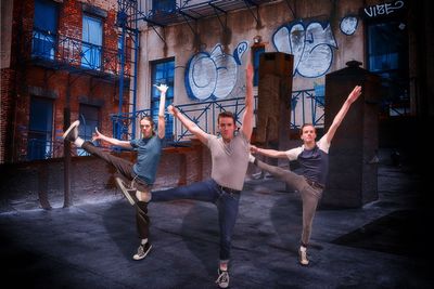 From left, David Williamson, Evan Krug, and Matthew Snyder are ready to dance in â® Photo