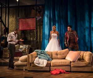 Ensemble member Namir Smallwood (Justin), Leea Ayers (June) and Danielle Davis (Ry) Photo