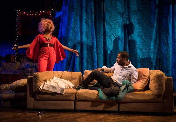 Nora Carroll (Octavia) and ensemble member Namir Smallwood (Justin) Photo