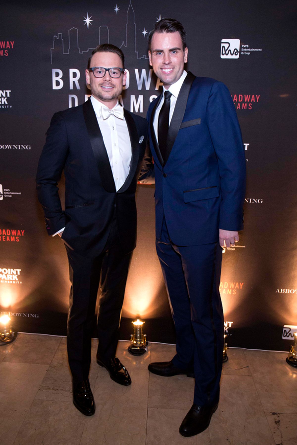 Broadway Dreams Supper Event Chairs Adam Sansiveri of AllianceBernstein and Ryan Stana of RWS Entertainement Group at 