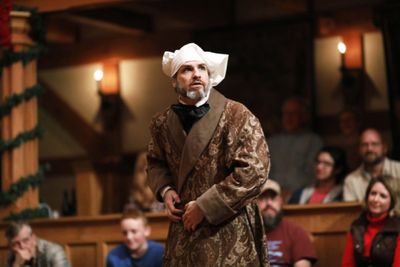J.C. Long as Ebenezer Scrooge in A CHRISTMAS CAROL. Photo