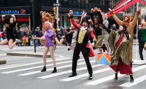 Zendaya, Hugh Jackman, and James Corden perform in Crosswalk The Musical in New York City @ BroadwayWorld Zendaya, Hugh Jackman, and James Corden perform in Crosswalk The Musical in New York Photo