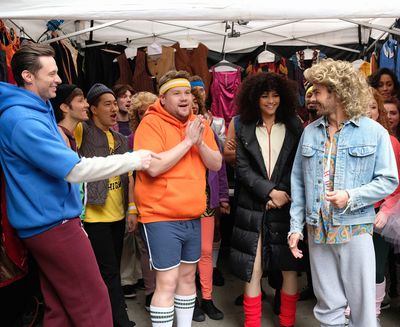 Hugh Jackman, James Corden, Zendaya and Zac Efron perform in Crosswalk The Musical in Photo