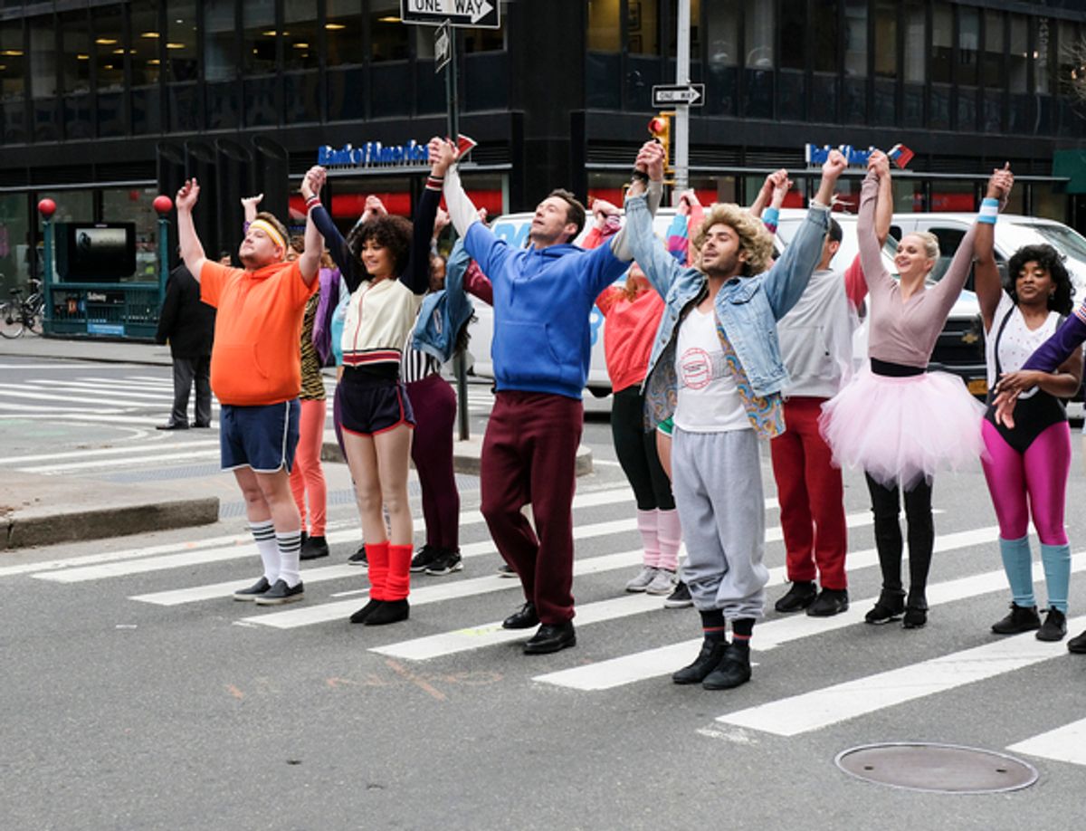 James Corden, Zendaya, Hugh Jackman, and Zac Efron perform in Crosswalk The Musical in New York City  at 