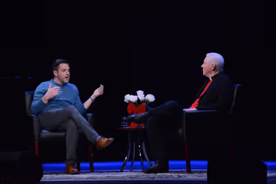 Raul Esparza and Fr. Edward L. Beck, C.P. Photo