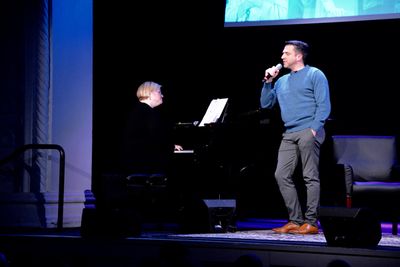 Mary-Mitchell Campbell and Raul Esparza Photo