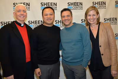 Father Edward L. Beck, C.P., Raul Esparza, David Fontanila (Sheen Center Board of Dir Photo
