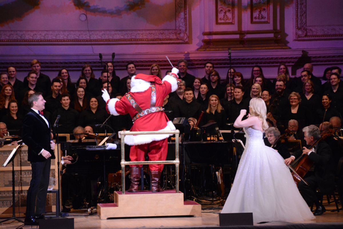 Steven Reineke, Santa Claus and Megan Hilty at 