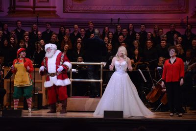 Santa Claus, Steven Reineke, Megan Hilty and Judith Clurman Photo
