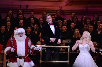Santa Claus, Steven Reineke and Megan Hilty  Photo